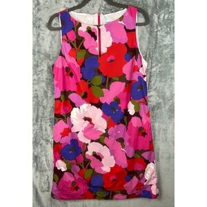 SARA‎ ROKA Dress 42 Floral Pockets Art to Wear VIBRANT MAXIMALIST COTTON BOLD